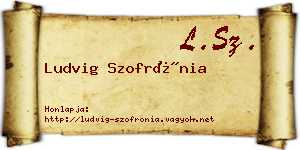 Ludvig Szofrónia névjegykártya
